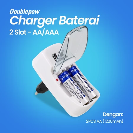 [2 Slot] Charger Baterai AAA atau AA DOUBLEPOW Battery Universal DPB01