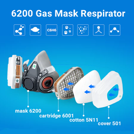 [PACK] Filter Masker Gas Respirator Cotton 5N11 KN95 6200 Kapas Saring