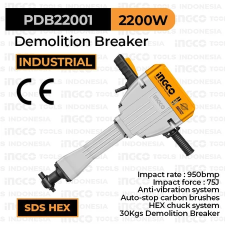 Demolition Jack Hammer 75J INGCO PDB22001 Mesin Bor Bobok Beton Aspal