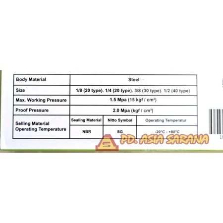 [SP20 One Touch] Air Quick Coupler TEKIRO AT-QC1083 Nepel Kopler Angin 20 SP