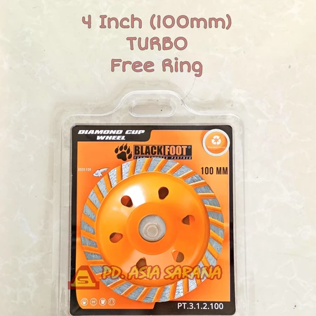 Diamond Cup Wheel 4" Inch BLACKFOOT Gerinda Poles Beton Tembok TURBO