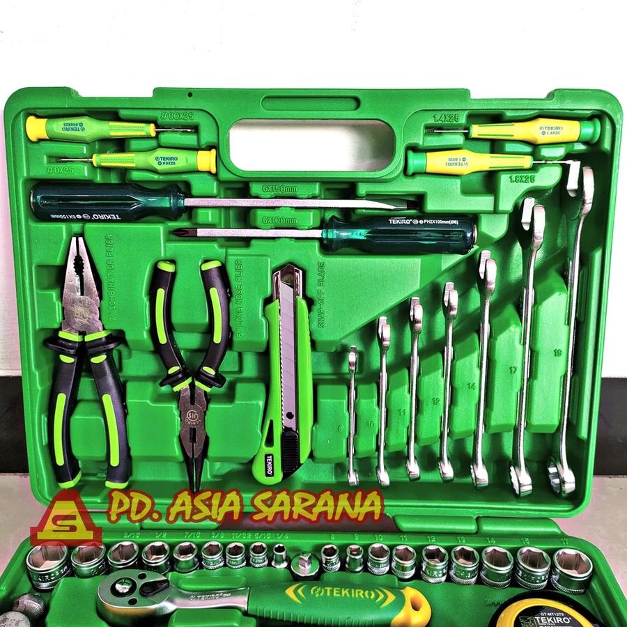 Toolkit Socket Set 60pcs Set TEKIRO SC-MT0626 Mata Sok Ratchet Meteran Obeng Tang Kunci Mekanik