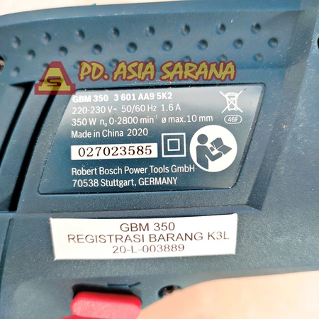 Electric Drill 10mm Bosch GBM 350 / Mesin Bor Listrik Besi Kayu Tangan