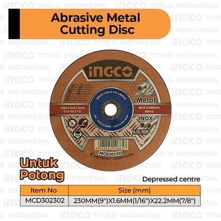 [PACK] Cutting Disc 9" Inch INGCO MCD302302 Mata Batu Potong Gerinda