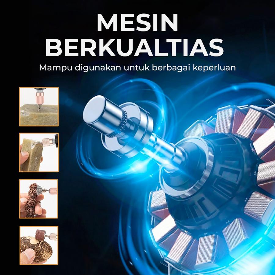 Mesin Mini Die Grinder Tuner Set Variable Speed Gerinda Botol Bor Mini F0130