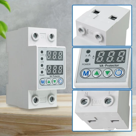 MCB Voltage Protector 220V 40A Din Rail Rel Pengaman Elektronik Digital Protection VAP-2P