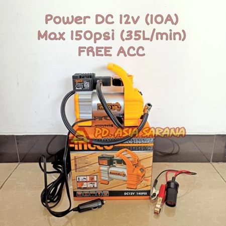 Mini Air Compressor DC INGCO AAC1408 Pompa Angin Kompresor Ban Mobil