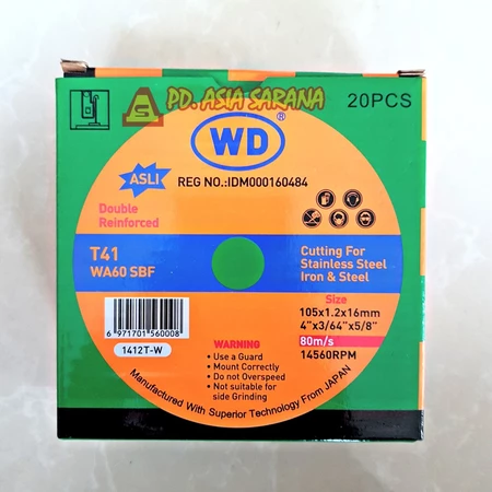 Mata Cutting Gerinda Potong Besi WD 4" ORI / Batu Gurinda 4 Inch