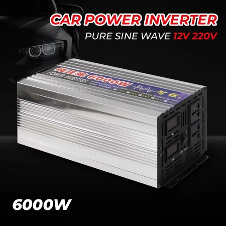 Car Power Inverter (6000W) DC 12V To AC 220V Pure Sine Wave Watt ZX