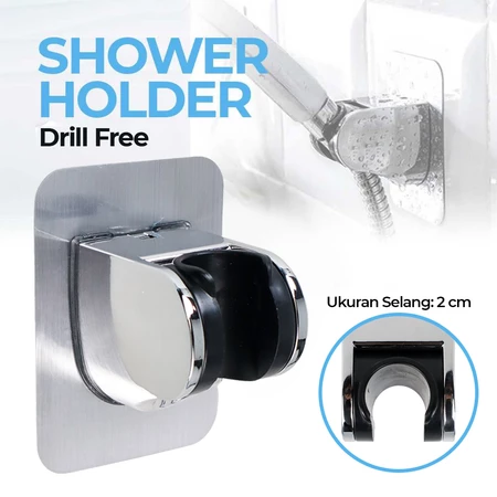 Gantungan Kepala Shower Mandi Tempel Tanpa Bor Pegangan Holder BR-230