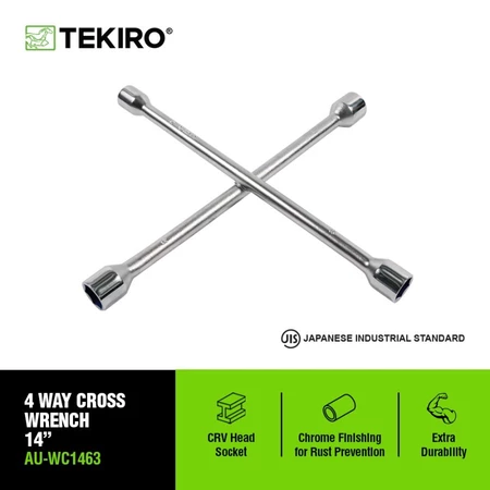 Kunci Roda Palang 17 x 19 x 21 x 23mm TEKIRO AU-WC1463 4 Way Cross Wrench Ban