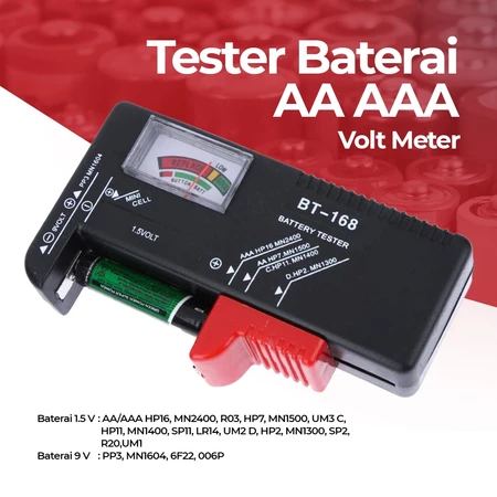 Battery Tester AA atau AAA Volt Meter Check Test Batu Baterai BT-168