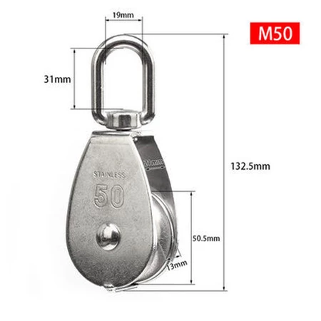 Katrol Kerekan Mini 400kg Serbaguna Swivel Pulley Stainless Steel M50