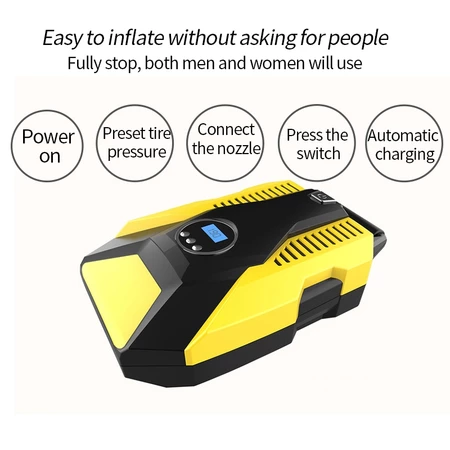 Air Inflator 150psi Pompa Angin Kompresor Ban Mobil Portable Elektrik ATJ-1266