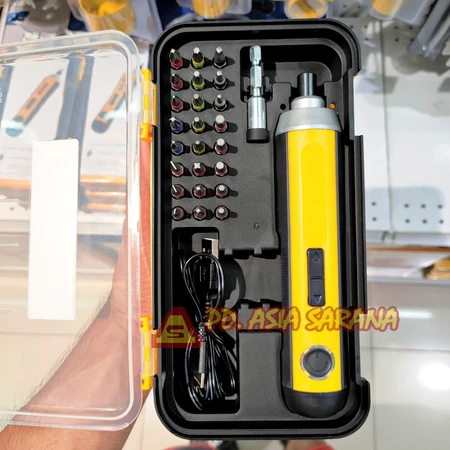 Mesin Bor Cordless Screwdriver 4v Set KRISBOW / Obeng Listrik Mini
