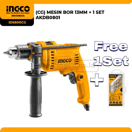 Mesin Bor 13mm Impact Drill ID6800CG INGCO Tangan Beton Tembok Listrik