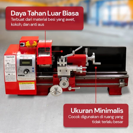 Mesin Bubut Kayu 1100w Brushless Mini Lathe Bench Wood Metal MX-210V