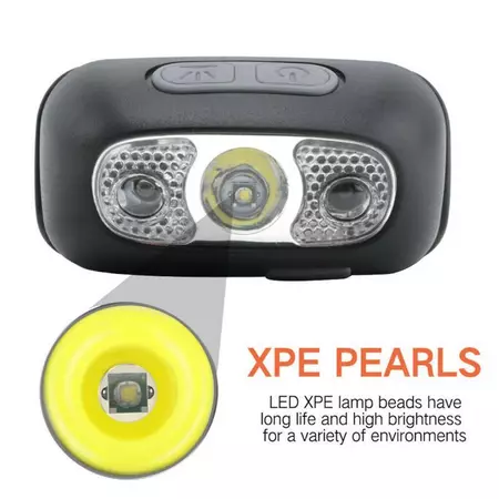 Headlamp LED XPE Baterai Waterproof USB Senter Lampu Kepala Flash Light IPX4 LG-05
