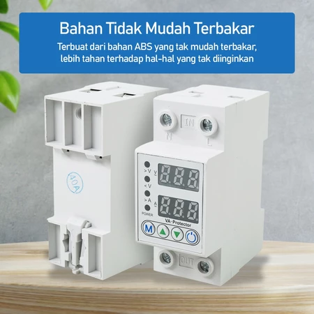 MCB Voltage Protector 220V 40A Din Rail Rel Pengaman Elektronik Digital Protection VAP-2P