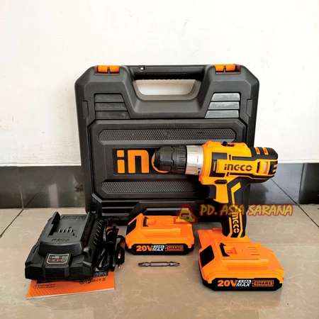 ECO Cordless Drill 10mm Set INGCO CDLI200215 Mesin Bor Kayu Besi P20S