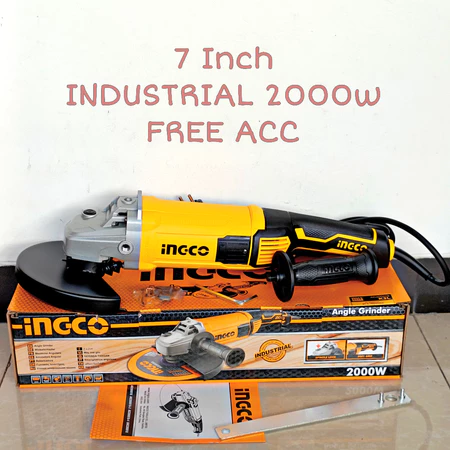 Angle Grinder 7" Inch Listrik INGCO AG200018 Mesin Gerinda Tangan