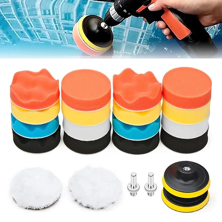 Sponge Pad Poles 3" Inch Set 22pcs Mobil Wol Buffer Polishing Wheel BJ