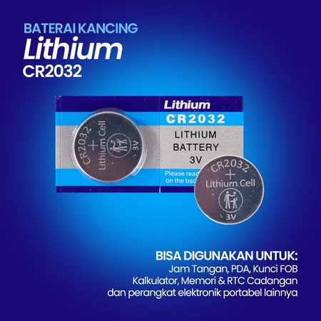 Lithium Battery CR2032 3V Baterai Kancing Kunci Jam Tangan Coin Batre