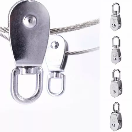 Katrol Kerekan Mini 35kg 8mm Single Swivel Pulley Stainless Steel M15