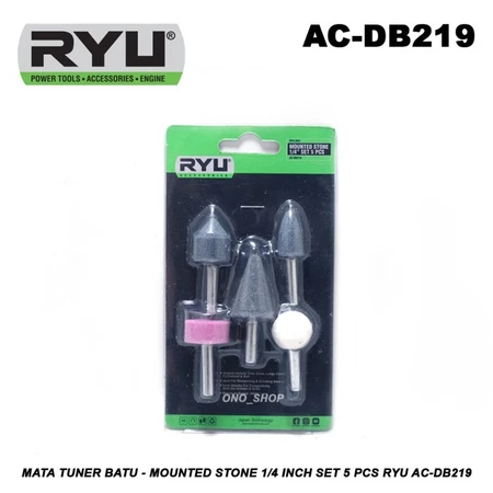 Mounted Stone 5pcs Set RYU AC-DB219 Mata Batu Die Grinder Bor Tuner 6mm