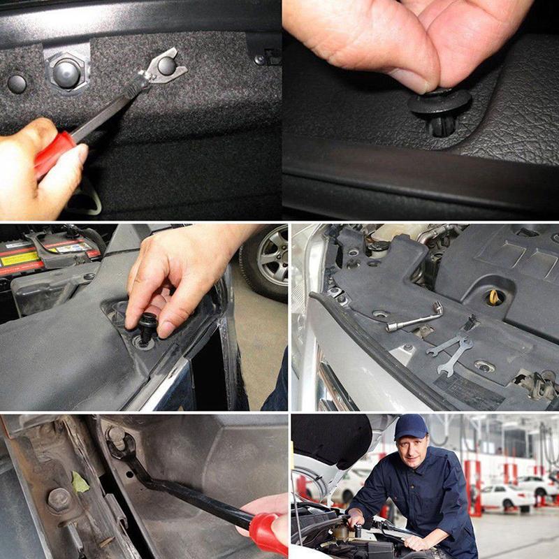 Baut Rivet Kancing Mobil 240pcs Set + Pengungkit Mur Klip Bumper Joint Clip Dashboard Universal HE01