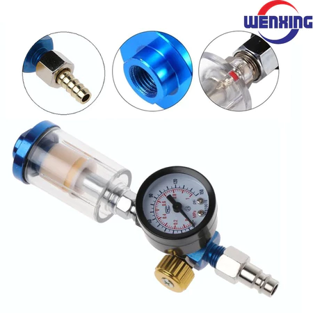 Paket Spray Gun Air Regulator Gauge Water Filter Angin Adapter W101