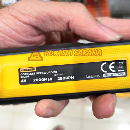 Mesin Bor Cordless Screwdriver 4v Set KRISBOW / Obeng Listrik Mini