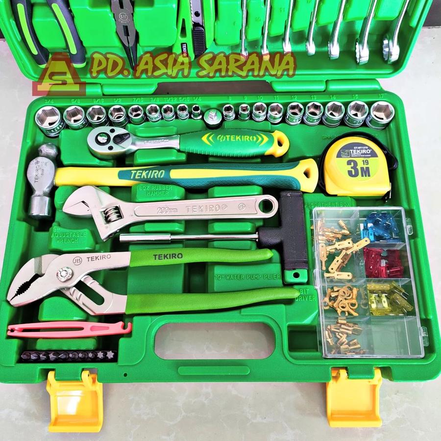 Toolkit Socket Set 60pcs Set TEKIRO SC-MT0626 Mata Sok Ratchet Meteran Obeng Tang Kunci Mekanik