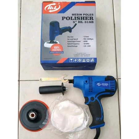 Mesin Poles Motor Mobil Mini 5" H&L HL318 / Variable Speed Polisher