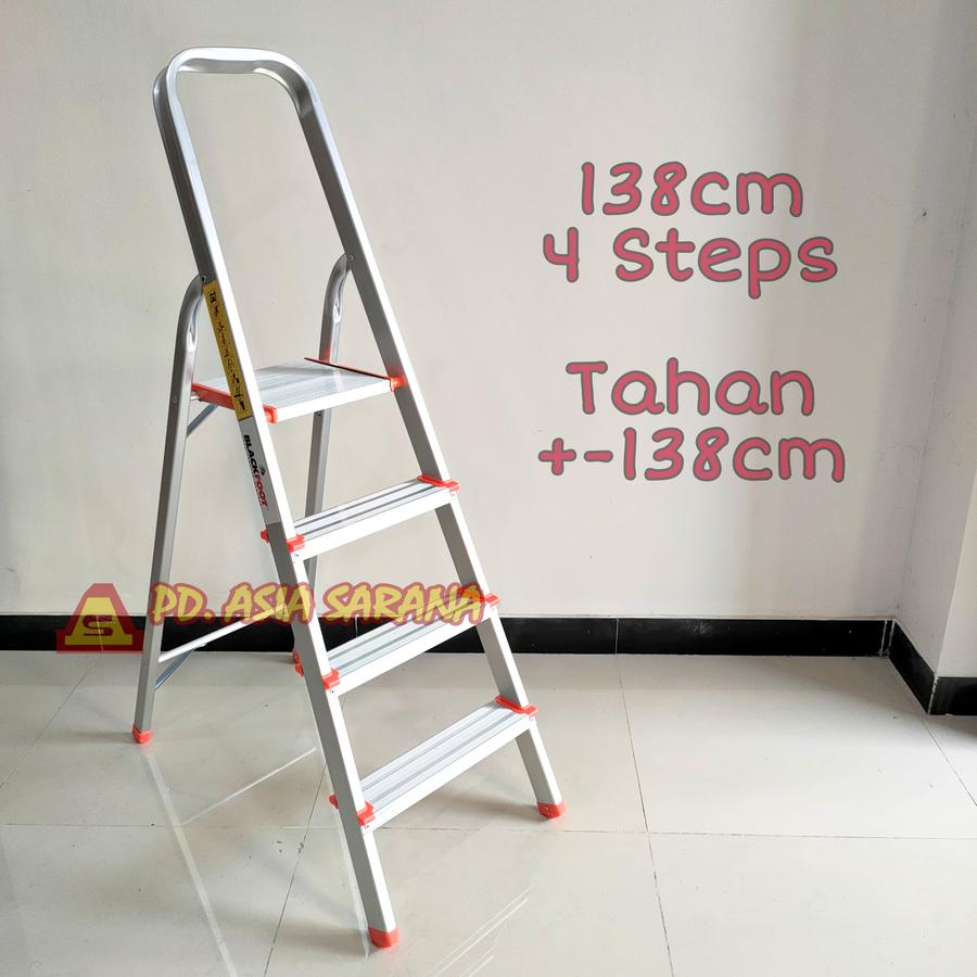 Tangga Lipat 4 Steps 138cm Aluminium Household Ladder BLACKFOOT GT.1.4.124