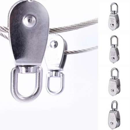 Katrol Kerekan Mini 400kg Serbaguna Swivel Pulley Stainless Steel M50