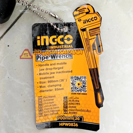 [36"] Kunci Pipa Besi Pipe Wrench 36 Inch INGCO 85mm Konci PVC HPW0836