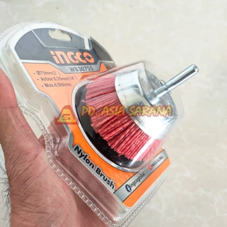 Sikat Mangkok Nylon 3" Inch Abrasive INGCO WB30755 Cup Brush Plastik