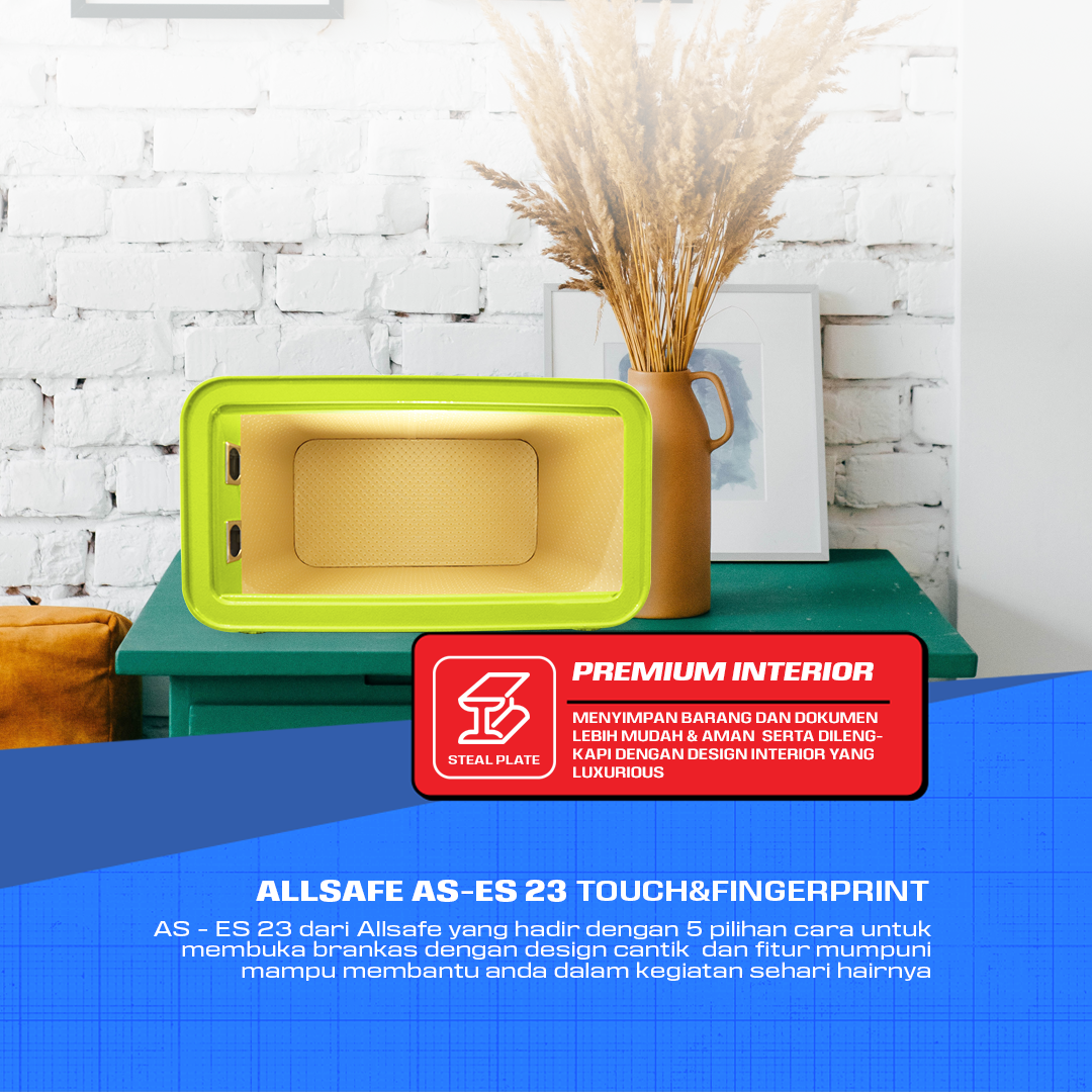 PROMO Brankas Mini fingerprint ALLSAFE AS-ES 23 TOUCH - Green