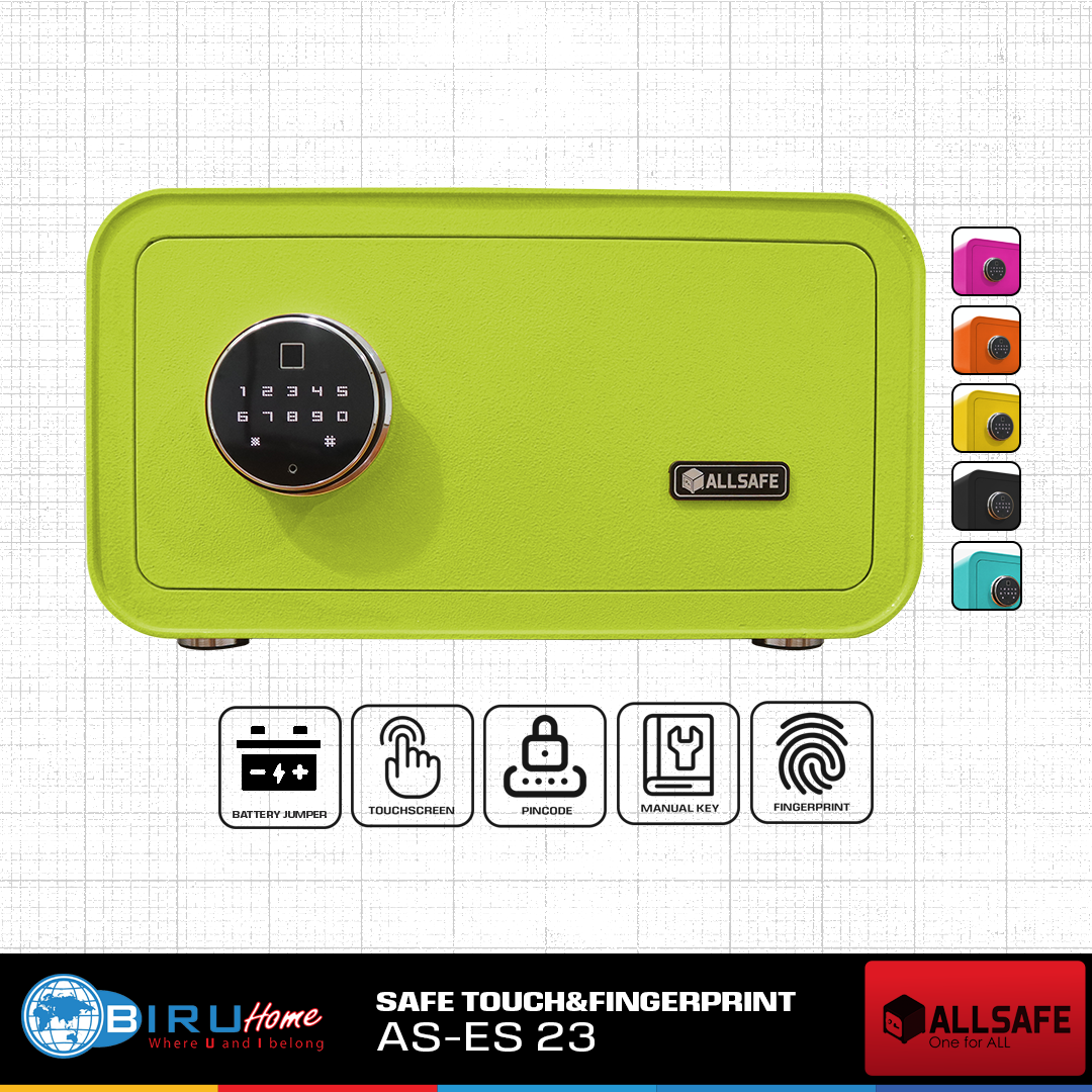 PROMO Brankas Mini fingerprint ALLSAFE AS-ES 23 TOUCH - Green