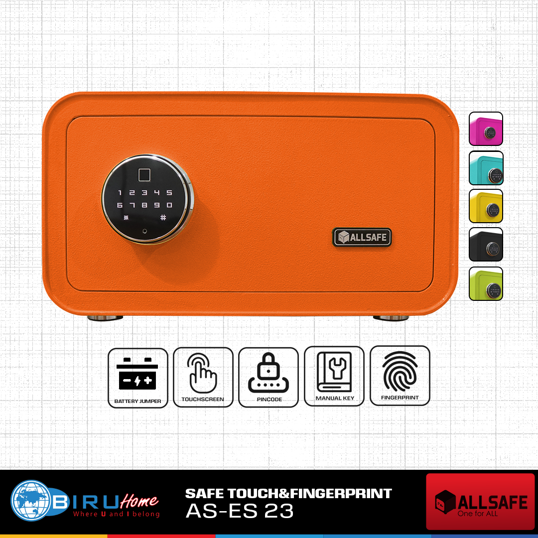Safety box brankas ALLSAFE AS-ES 23 TOUCH & Fingerprint - Orange