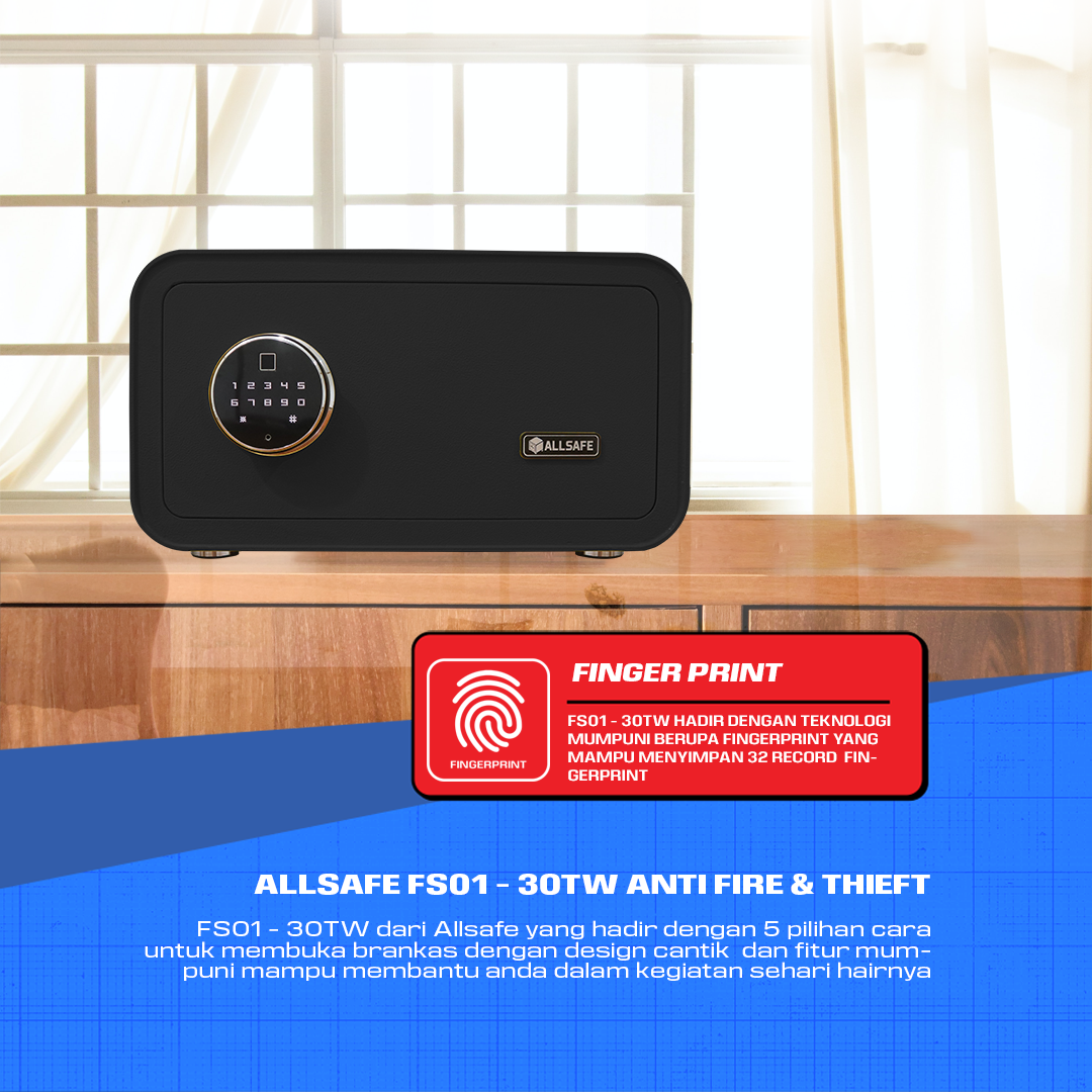 Tempat penyimpanan Fingerprint ALLSAFE AS-ES 23 TOUCH - Black