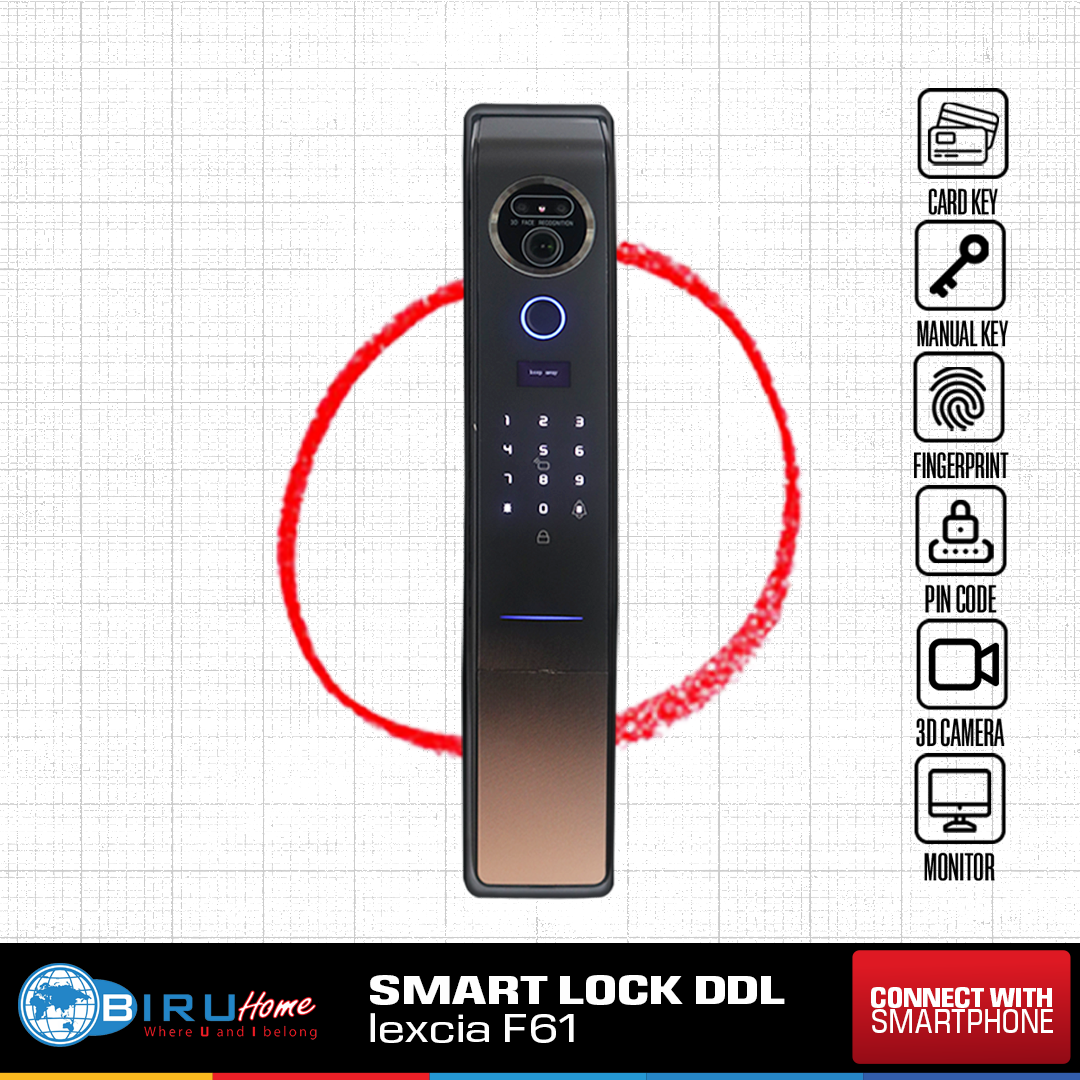 SMART LOCK LEXCIA F61 / KUNCI OTOMATIS /FINGERPRINT / SMART DOOR LOCK