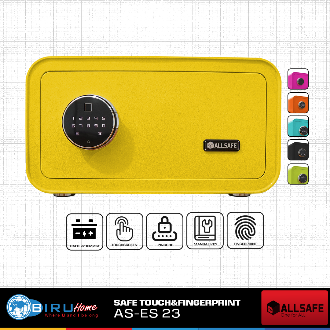 Brankas MINI ALLSAFE AS-ES 23 TOUCH & Fingerprint- Yellow