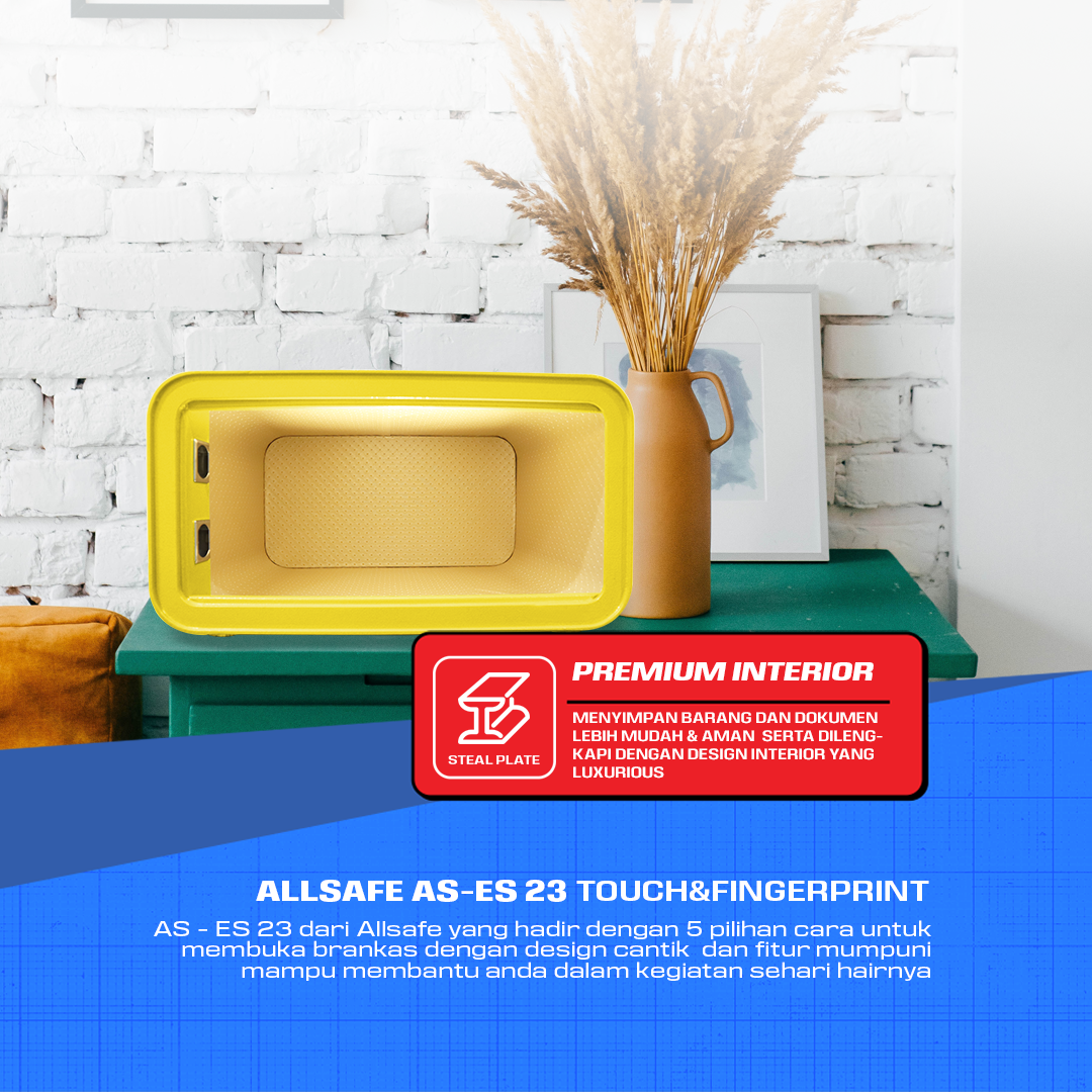 Brankas MINI ALLSAFE AS-ES 23 TOUCH & Fingerprint- Yellow