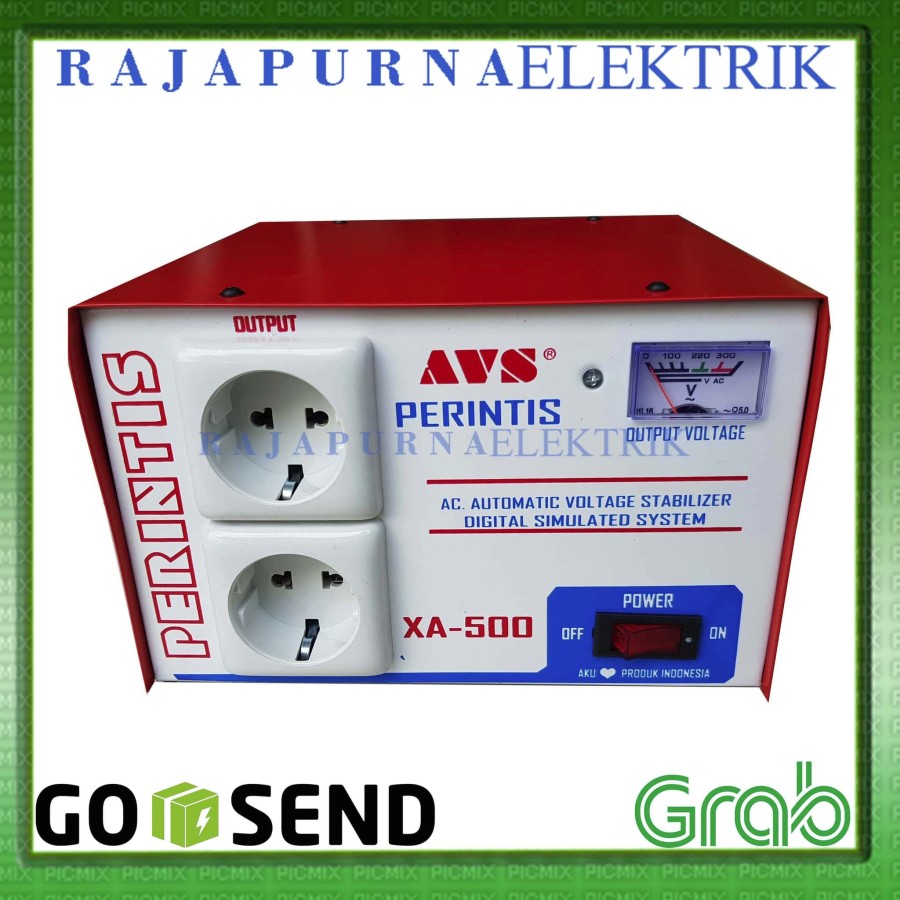 STABILIZER AVS PERINTIS 500VA - 500 VA ORIGINAL - Merah