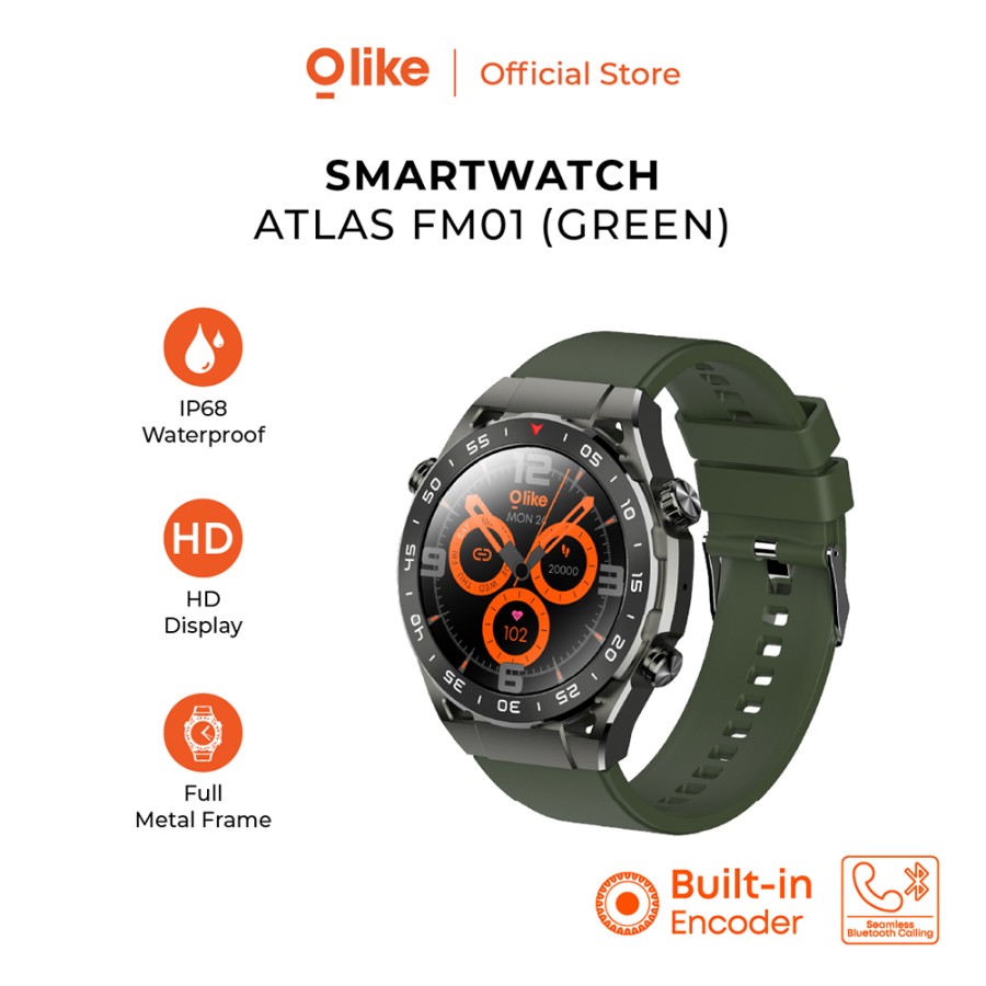 Olike FM01 ATLAS Smartwatch HD 1.39" Jam tangan Bluetooth Call IP68