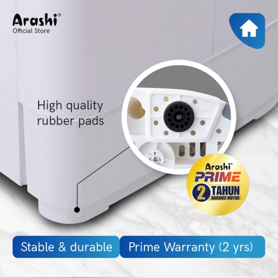 ARASHI Mesin Cuci 2 Tabung AWM 602B - 6 KG Low Watt Garansi Resmi