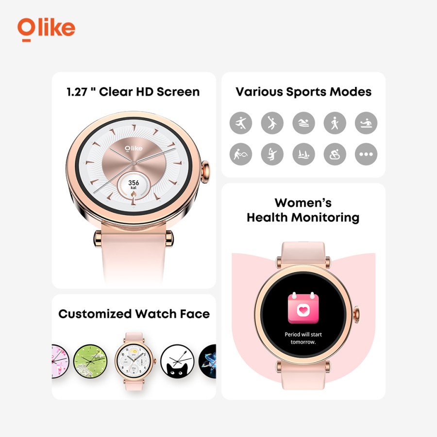 OLIKE Smartwatch FL01 HD Display Touchscreen Jam tangan Wanita