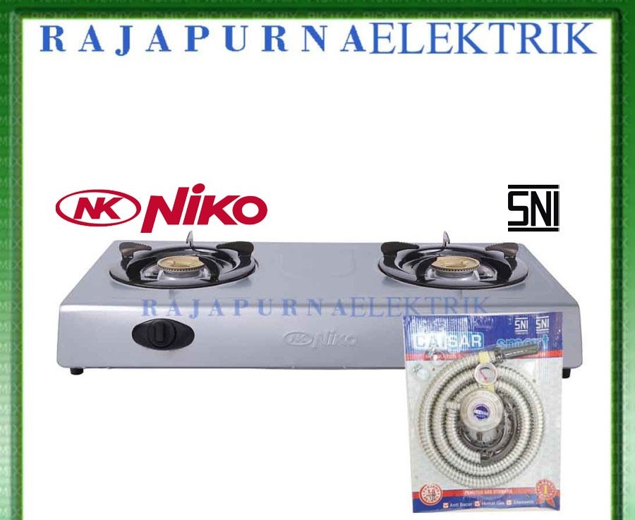 Kompor gas Niko 2 Tungku Stainless steel SNI